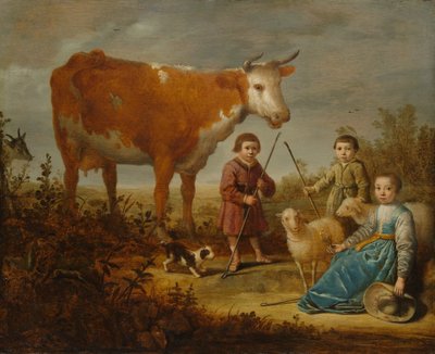 Children and a Cow by Aelbert Cuyp